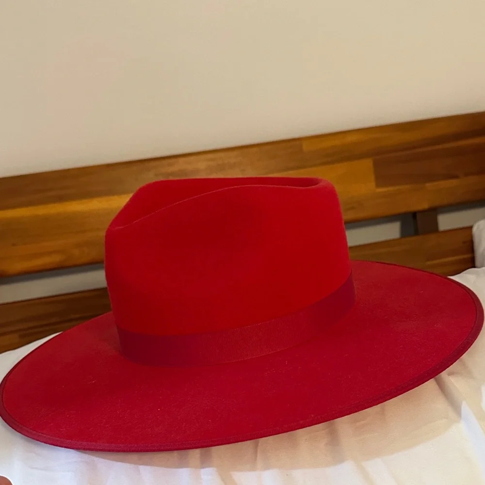 Lack Of Color Red Wide-Brim Hat - Picture 2 of 4